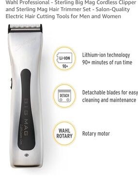 Big Mag Sterling Hair Clipper  in Metallic Silver